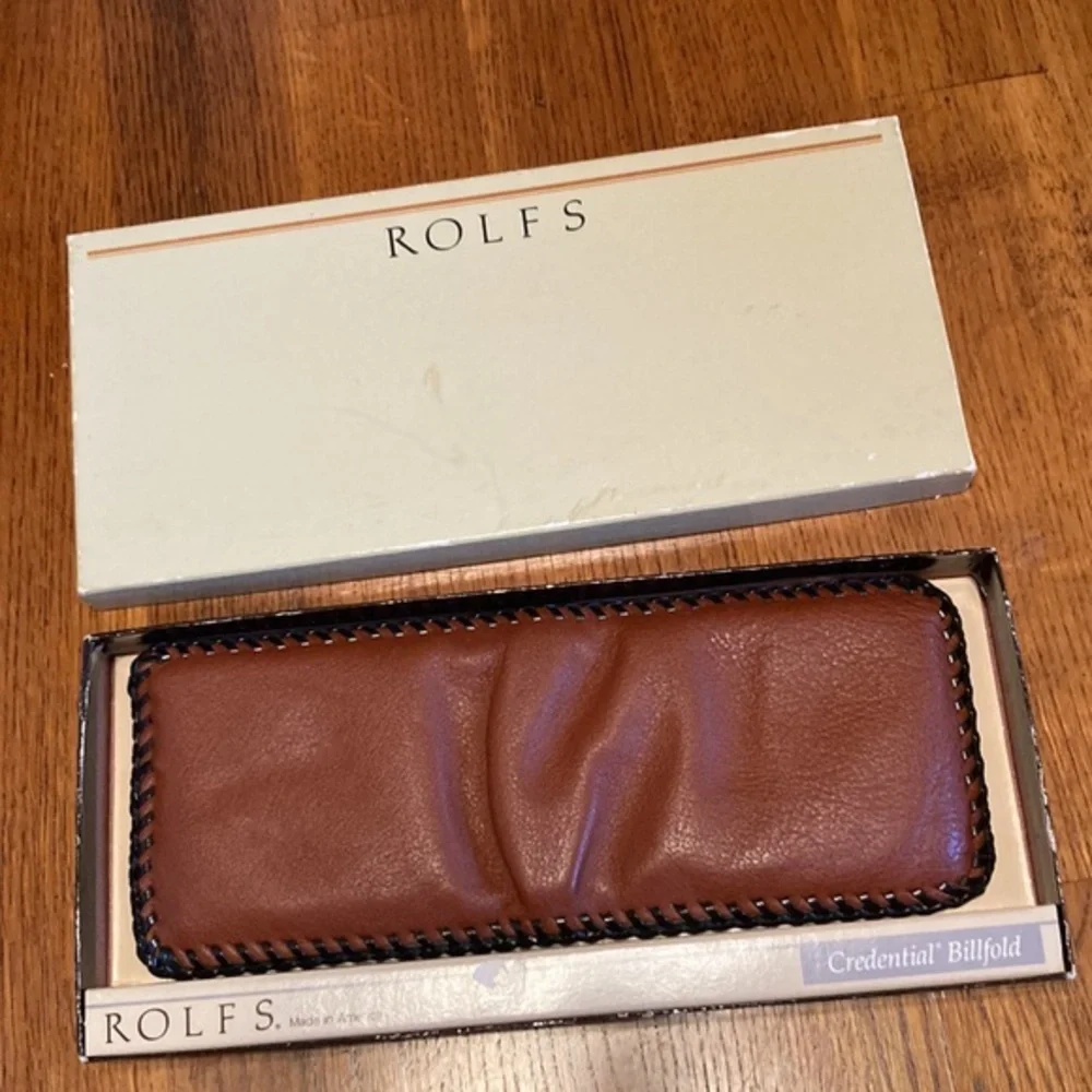copy🌸NIB ROLFS Vintage Leather Wallet Made In USA